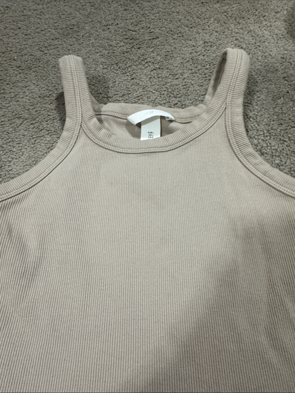H&M Ribbed Tank Top in Light Beige - Picture 3 of 3